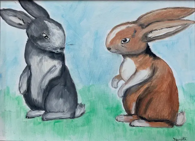 Bunnies, original artwork by Fort Walton Beach Artist, Laurette Turner.